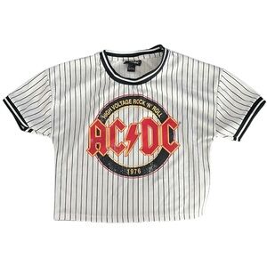 AC/DC Distressed Soft Jersey Crop Top from Forever 21 - Gently Used